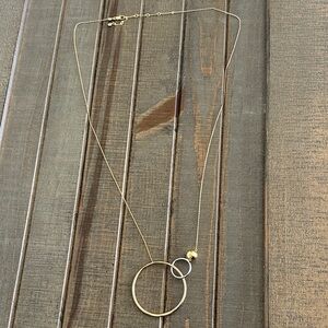 Henri Bendel double hoop long necklace - gold and silver details